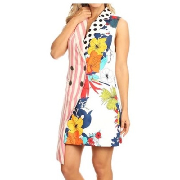 Dress Printed Colorful New Floral Striped - Picture 7 of 8
